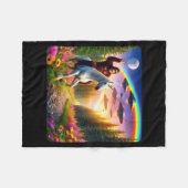 Couverture Polaire Bigfoot Riding Unicorn Funny Bigfoot Unicorn Selfi (Devant (Horizontal))