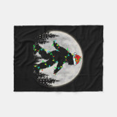 Couverture Polaire Bigfoot Santa Christmas Tree Lights Funny Xmas Sas (Devant (Horizontal))