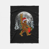 Couverture Polaire Bigfoot Santa Christmas Tree Lights Funny Xmas Sas (Devant)