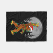Couverture Polaire Bigfoot Santa Christmas Tree Lights Funny Xmas Sas (Devant (Horizontal))