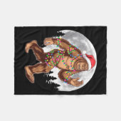 Couverture Polaire Bigfoot Santa Christmas Tree Lights Xmas Sasquatch (Devant (Horizontal))