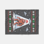 Couverture Polaire Bigfoot Santa Ufo Alien Funny Ugly Christmas Sweat (Devant (Horizontal))