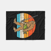 Couverture Polaire Bigfoot Sasquatch Pêche Retro Pêcheur Hommes Femme (Devant (Horizontal))