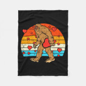 Couverture Polaire Bigfoot Sasquatch Retro Heart Funny Valentines Day (Devant)