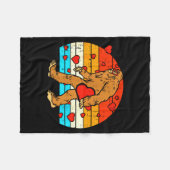 Couverture Polaire Bigfoot Sasquatch Retro Heart Funny Valentines Day (Devant (Horizontal))