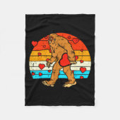 Couverture Polaire Bigfoot Sasquatch Retro Heart Funny Valentines Day (Devant)