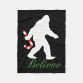 Couverture Polaire Bigfoot Sasquatch Yeti Believe Candy Cane Christma (Devant)