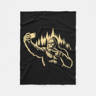 Couverture Polaire Bigfoot selfie drôle signe de paix Sasquatch crypt