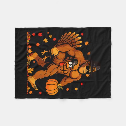 Couverture Polaire Bigfoot Thanksgiving Turkey Funny Thanksgiving Sas (Devant (Horizontal))