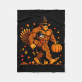 Couverture Polaire Bigfoot Thanksgiving Turkey Funny Thanksgiving Sas (Devant)
