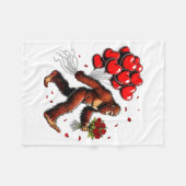 Couverture Polaire Bigfoot Valentines Day Funny Sasquatch Hearts Love (Devant (Horizontal))