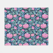Couverture Polaire Bijou Toned Boho Chalk Chintz motif floral (Devant (Horizontal))