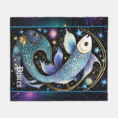 Couverture Polaire Bijoux Galaxie Zodiac Pisces (Devant (Horizontal))