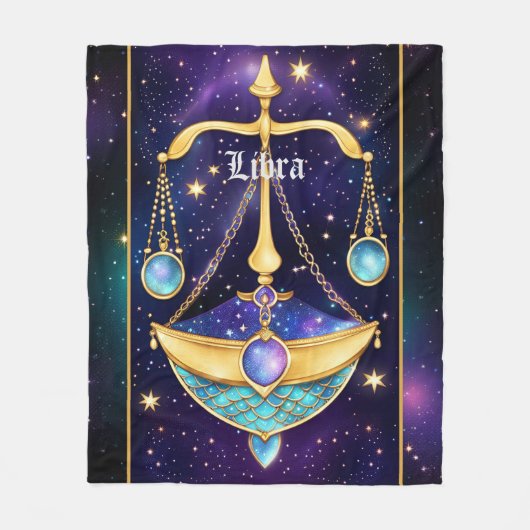 Couverture Polaire Bijoux Galaxy Zodiac Libra (Devant)