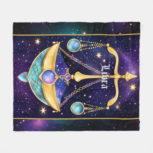 Couverture Polaire Bijoux Galaxy Zodiac Libra (Devant (Horizontal))