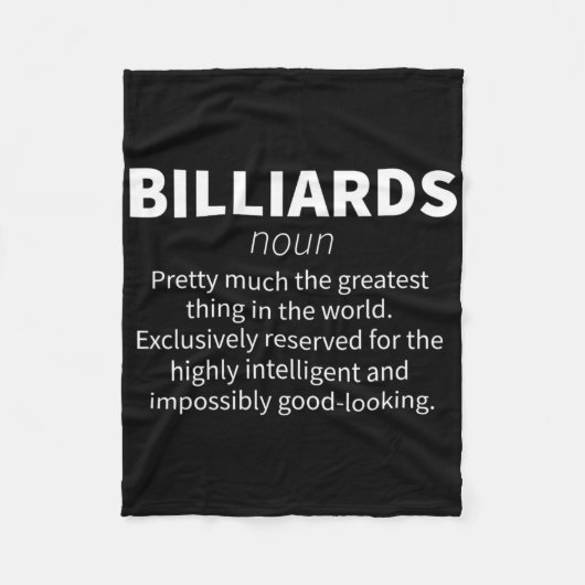 Couverture Polaire Billard Funny Définition Pool Snooker Player Gif (Devant)