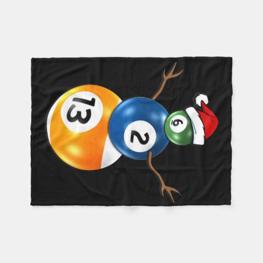 Couverture Polaire Billard Noël Snowman Avec Table De Billard (Devant (Horizontal))