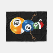 Couverture Polaire Billard Snowman de Noël avec billard billard billa (Devant (Horizontal))