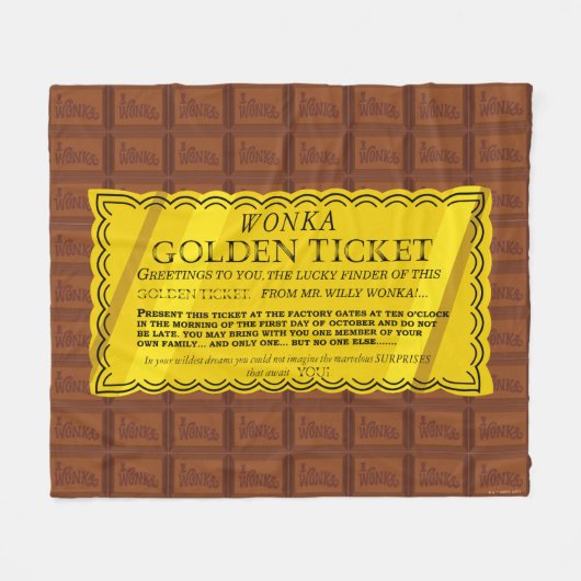 Couverture Polaire Billet d'or Willy Wonka (Devant (Horizontal))