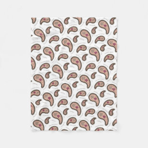 Couverture Polaire Biologie Science Paramecia Paisley Blanc
