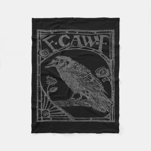 Couverture Polaire Bird Raven Crow F Caw F Slogan Graphic  (Devant)