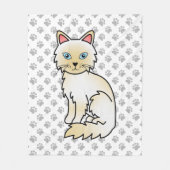 Couverture Polaire Birman / Ragdoll Point crème Chat & Pattes Mignonn (Devant)