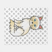 Couverture Polaire Birman / Ragdoll tabby crème Point Chats & Pattes (Devant (Horizontal))