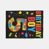 Couverture Polaire Birthday Boy 5 Year Old Building Blocks 5th Birthd (Devant (Horizontal))
