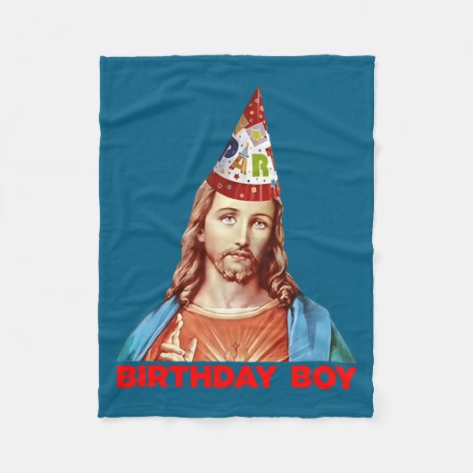 Couverture Polaire Birthday Boy Jesus Funny Christmas Party Hat Long  (Devant)
