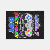 Couverture Polaire Birthday Boy Level 7 Déverrouillé Video Game 7th B (Devant (Horizontal))