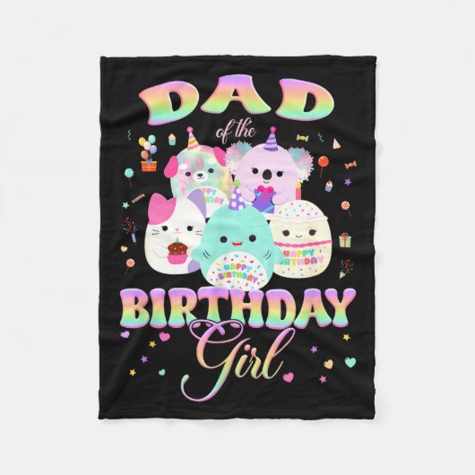 Couverture Polaire Birthday Family Squish Squad Dad Of The Birthday G (Devant)