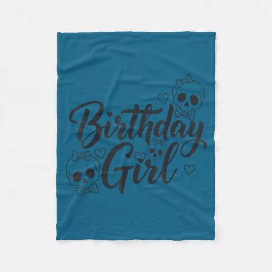 Couverture Polaire Birthday Girl Skull Skeleton Lover Cute Funny Kawa (Devant)