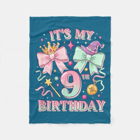 Couverture Polaire Birthday It's My 9th Birthday Cute Magical Princes (Devant)