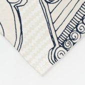 Couverture Polaire biscuits de cirque indigo ivoire (Coin)