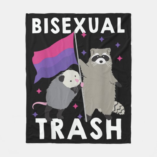 Couverture Polaire Bisexual Trash Gay pride Rainbow LGBT Raccoon (Devant)