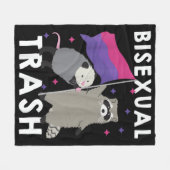 Couverture Polaire Bisexual Trash Gay pride Rainbow LGBT Raccoon (Devant (Horizontal))