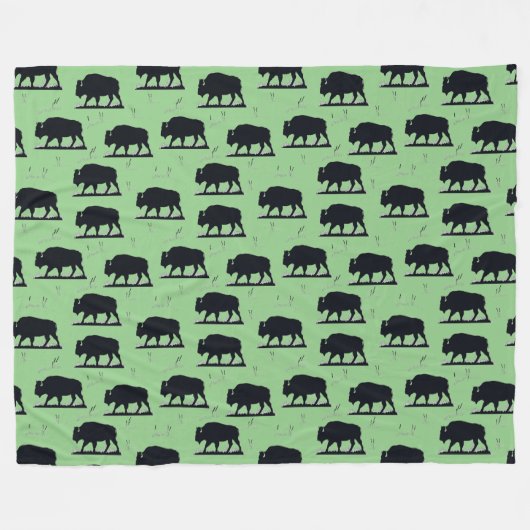 Couverture Polaire Bison de Buffalo Silhouette Motif de la prairie (Devant (Horizontal))