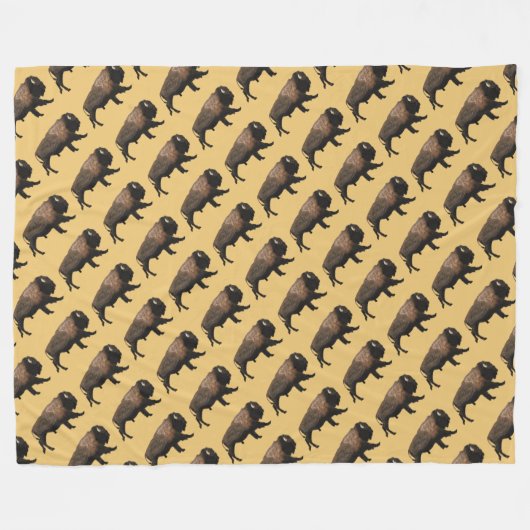 Couverture Polaire Bison galopant (Devant (Horizontal))