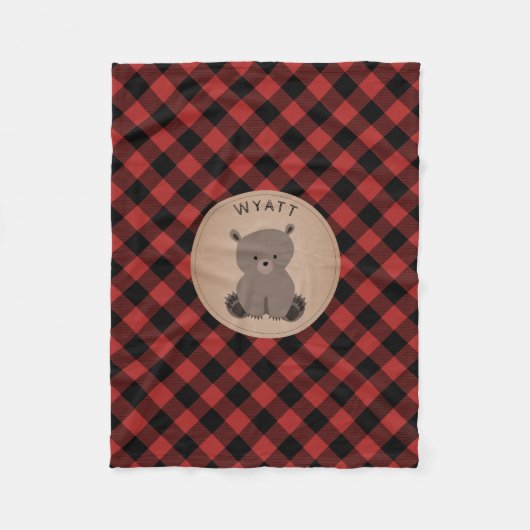 Couverture Polaire Bison Plaid Bear Kids Fleece Blanche (Devant)