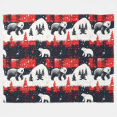 Couverture Polaire Bison rouge Plaids Ours polaire (Devant (Horizontal))