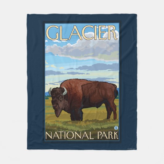 Couverture Polaire Bison Scene - Glacier National Park, MT (Devant)
