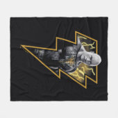 Couverture Polaire Black Adam Grey et Gold Lightning Graphic (Devant (Horizontal))