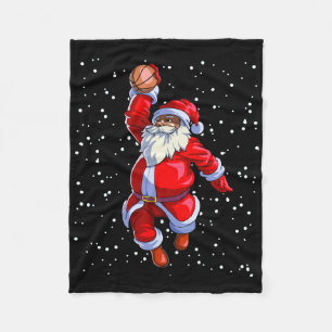 Couverture Polaire Black African American Santa Claus Basketball afro