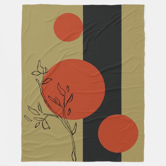 Couverture Polaire black and orang circles geometric pattern (Devant)