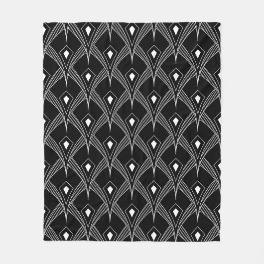 Couverture Polaire Black and white art-deco seamless pattern (Devant)