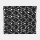 Couverture Polaire Black and white art-deco seamless pattern (Devant (Horizontal))