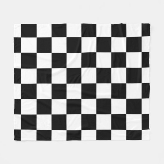 Couverture Polaire Black and White Checkered Square Pattern (Devant (Horizontal))