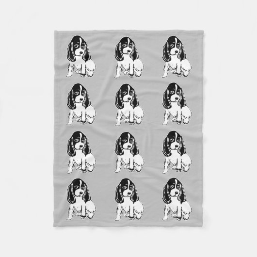 Couverture Polaire Black and White Cocker Spaniels Grey (Devant)