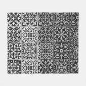 Couverture Polaire Black and white damask patterns (Devant (Horizontal))