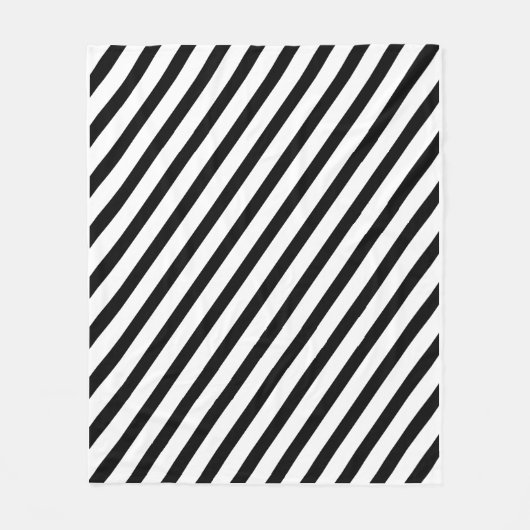 Couverture Polaire Black and White Diagonal Stripes (Devant)